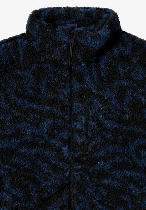 Zebra Jacquard Fleecejacke urban dark blue