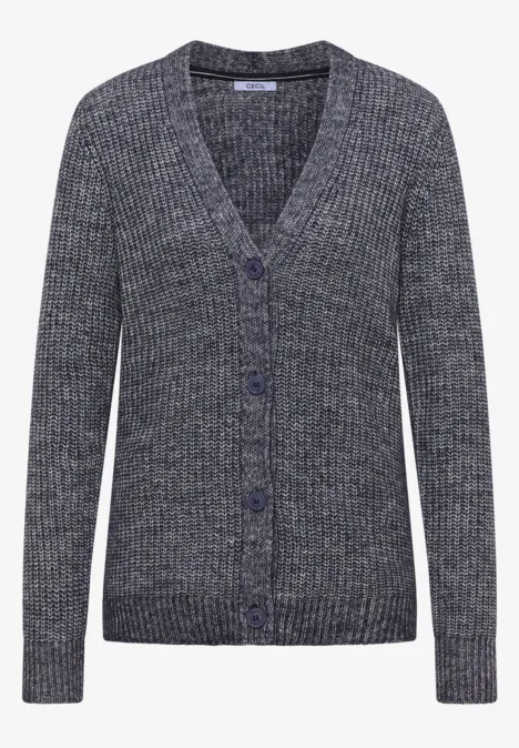 Chunky Melange Cardigan urban dark blue