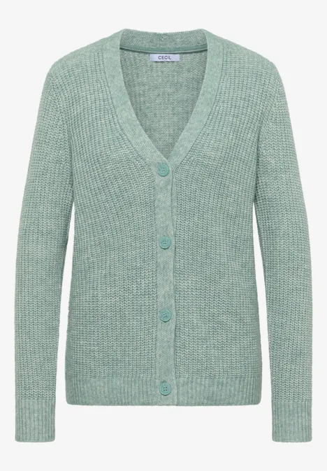 Chunky Melange Cardigan jewel green melange