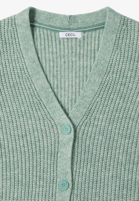 Chunky Melange Cardigan jewel green melange