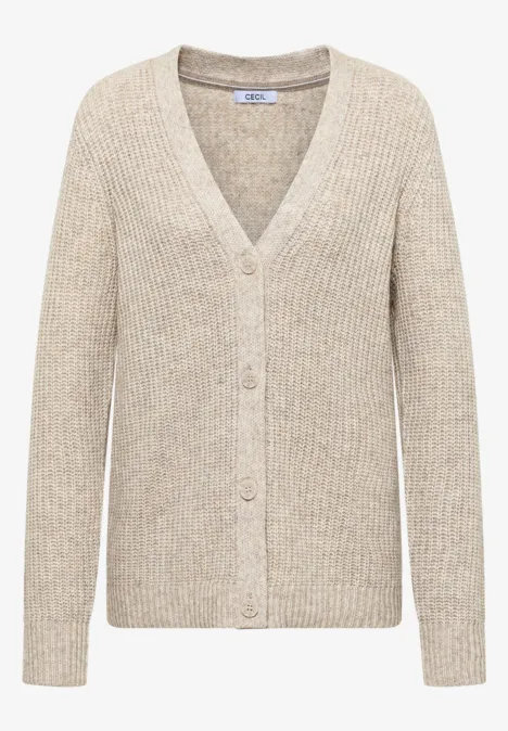 Chunky Melange Cardigan toffee cream melange