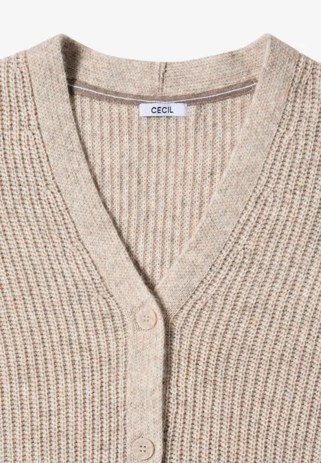 Chunky Melange Cardigan toffee cream melange