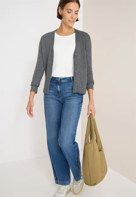 Cardingan mit Strickdetails flint grey melange