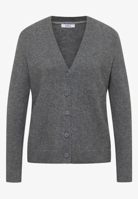 Cardingan mit Strickdetails flint grey melange