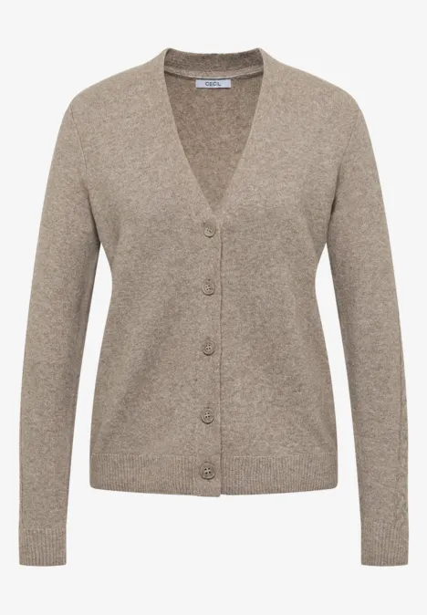 Cardingan mit Strickdetails toffee cream melange