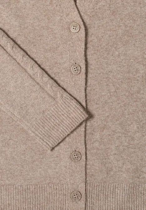 Cardingan mit Strickdetails toffee cream melange