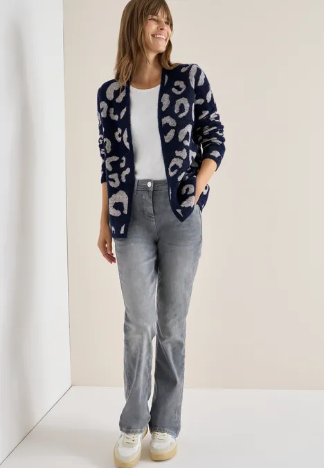 Offener Federgarn Cardigan urban dark blue