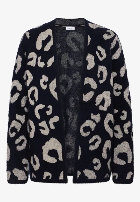 Offener Federgarn Cardigan urban dark blue