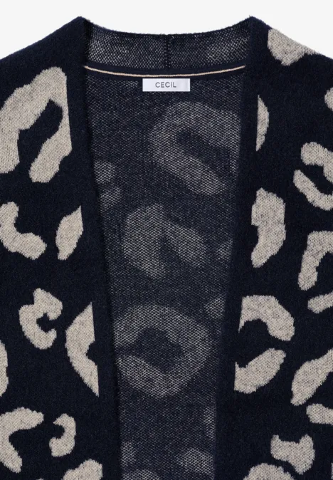 Offener Federgarn Cardigan urban dark blue