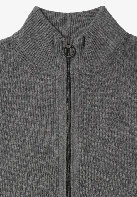 Cosy Cardigan mit Zipper flint grey melange