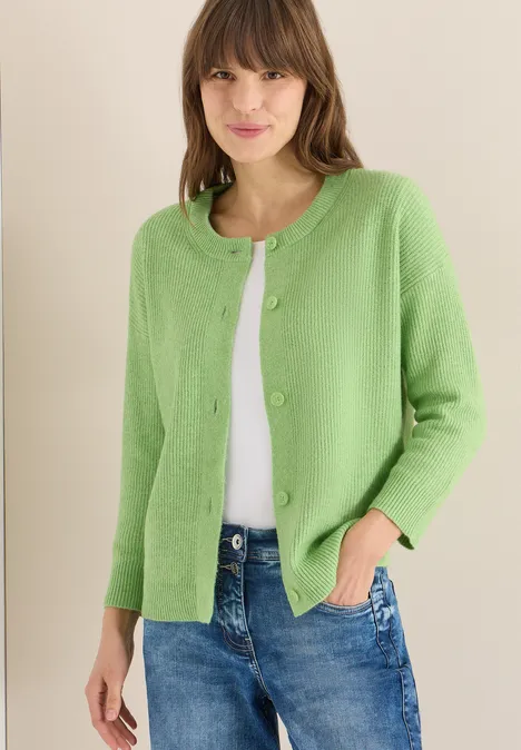 Kurzer Cardigan bamboo green melange Kurzer Cardigan bamboo green melange