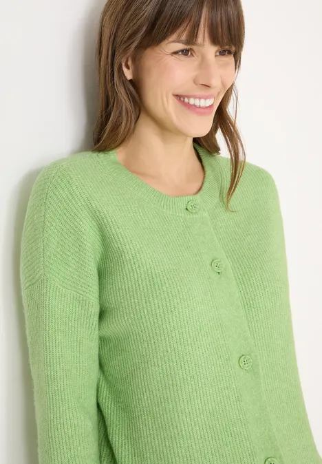 Kurzer Cardigan bamboo green melange Kurzer Cardigan bamboo green melange
