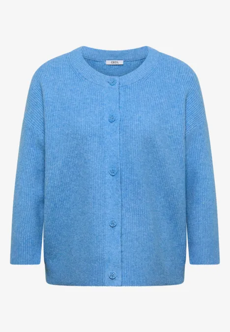 Kurzer Cardigan fountain blue melange