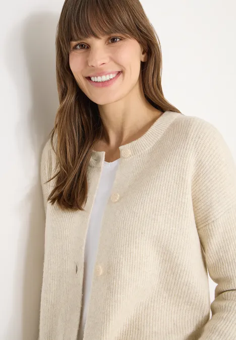 Cardigan court egg beige melange