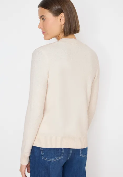 Zacht bouclé vest light greige