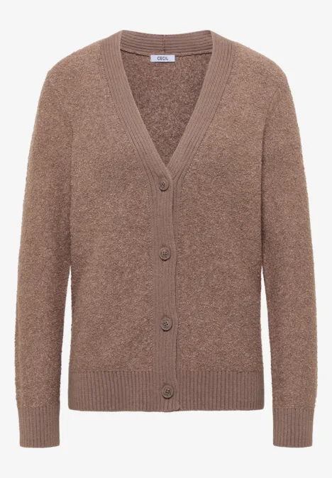 Softer Bouclé Cardigan chocolate mousse melange Softer Bouclé Cardigan chocolate mousse melange