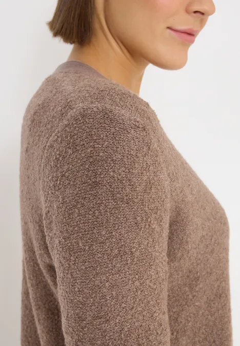 Softer Bouclé Cardigan chocolate mousse melange Softer Bouclé Cardigan chocolate mousse melange