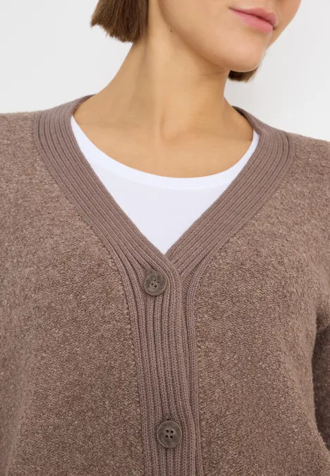 Softer Bouclé Cardigan chocolate mousse melange Softer Bouclé Cardigan chocolate mousse melange