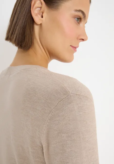 Langer Cardigan sandalwood beige melange Langer Cardigan sandalwood beige melange