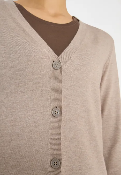 Langer Cardigan sandalwood beige melange Langer Cardigan sandalwood beige melange