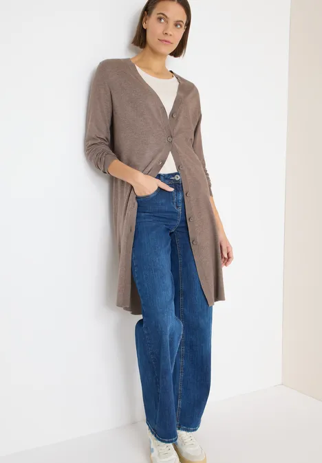 Langer Cardigan chocolate mousse melange Langer Cardigan chocolate mousse melange