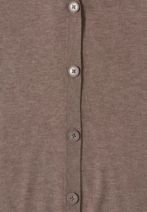 Langer Cardigan chocolate mousse melange Langer Cardigan chocolate mousse melange