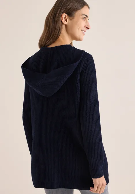 Strickjacke mit Kapuze urban dark blue