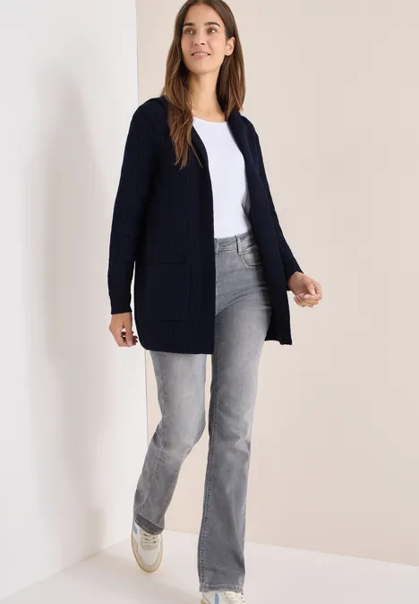Strickjacke mit Kapuze urban dark blue