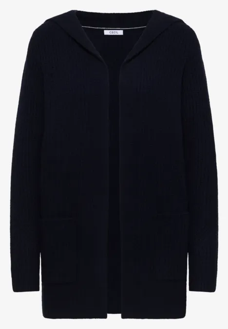Strickjacke mit Kapuze urban dark blue
