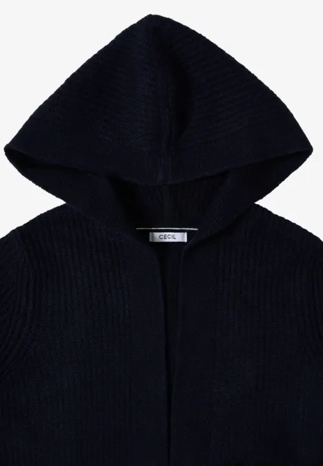 Strickjacke mit Kapuze urban dark blue