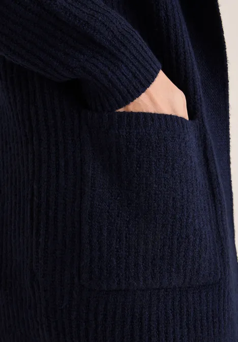 Strickjacke mit Kapuze urban dark blue