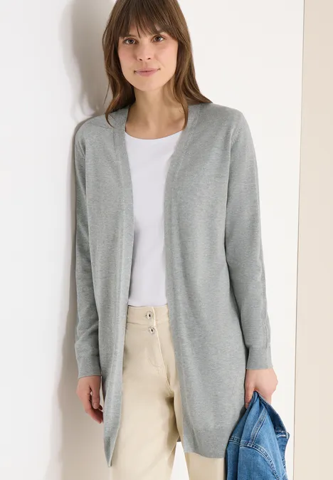 Langer Basic Cardigan mineral grey melange Langer Basic Cardigan mineral grey melange