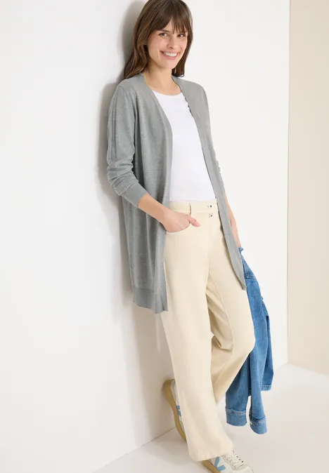 Langer Basic Cardigan mineral grey melange Langer Basic Cardigan mineral grey melange