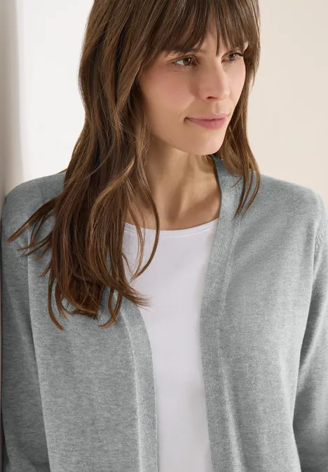 Langer Basic Cardigan mineral grey melange Langer Basic Cardigan mineral grey melange