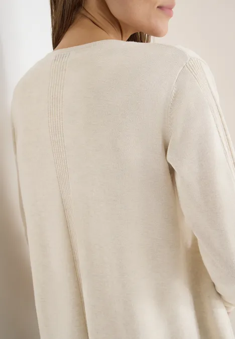 Lang basisvest egg beige melange