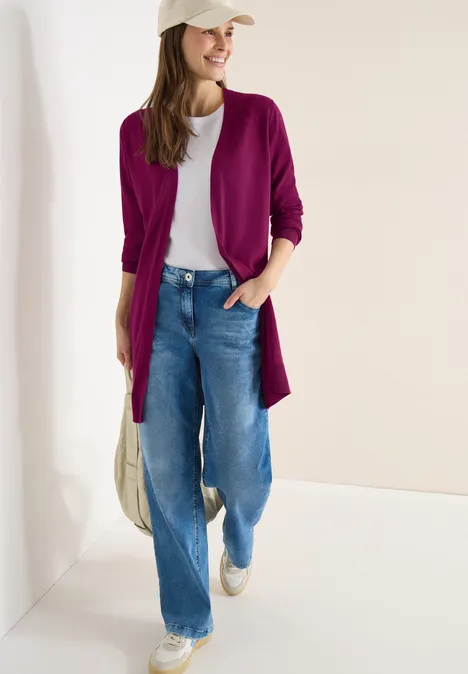 Langer Basic Cardigan magenta purple Langer Basic Cardigan magenta purple