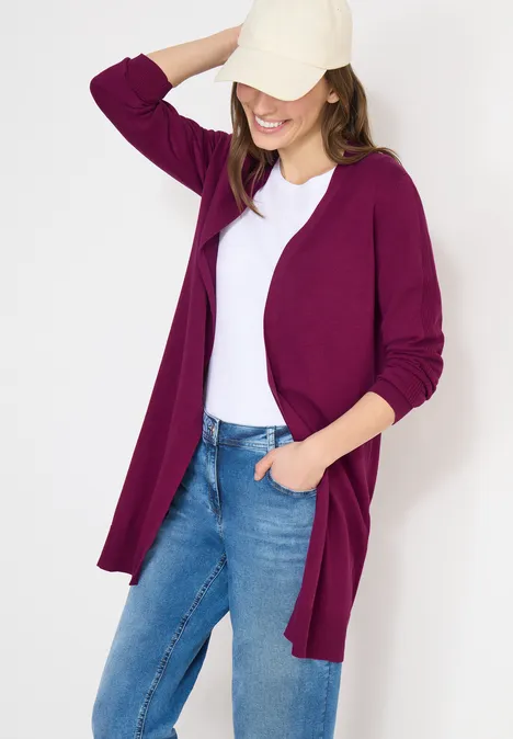 Langer Basic Cardigan magenta purple Langer Basic Cardigan magenta purple