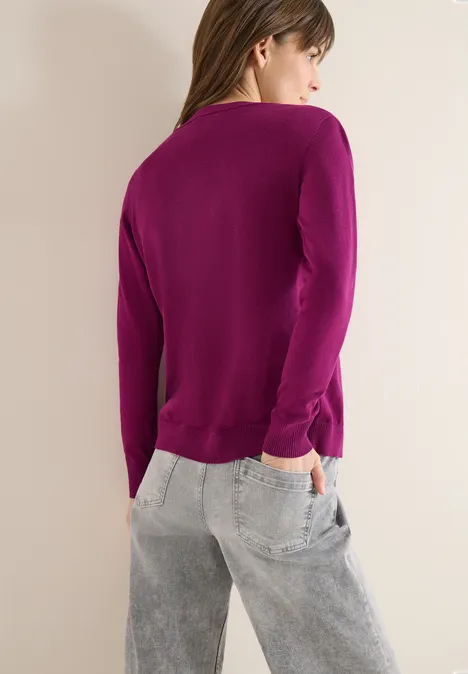 Basic Cardigan magenta purple Basic Cardigan magenta purple
