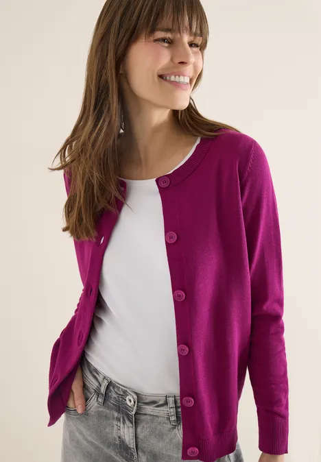 Basic Cardigan magenta purple Basic Cardigan magenta purple