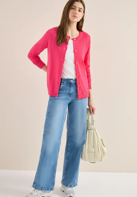 Cardigan de base geranium red