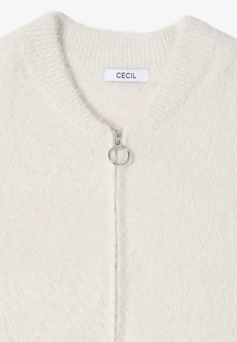 Jacquard Cardigan mit Zipper light greige