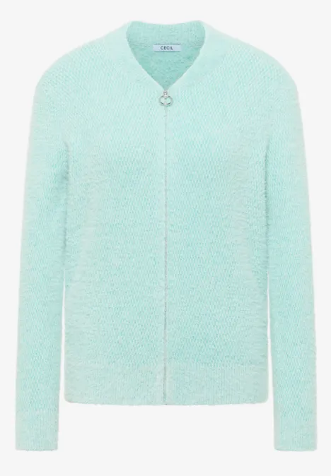 Jacquard Cardigan mit Zipper light foam blue Jacquard Cardigan mit Zipper light foam blue