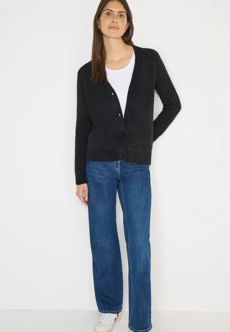 Federgarn Cardigan Black