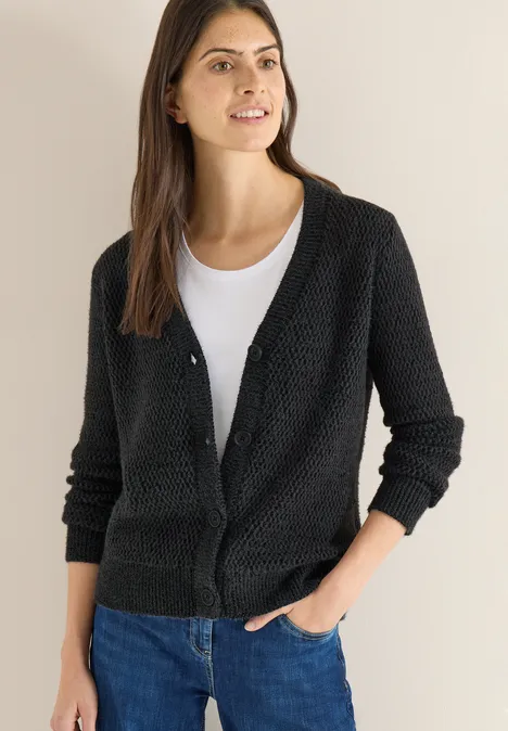 Federgarn Cardigan Black