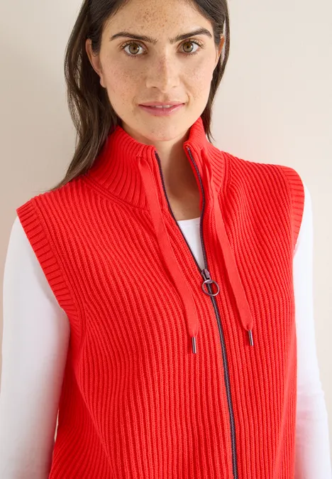 Strukturweste mit Zipper pumpkin orange Strukturweste mit Zipper pumpkin orange