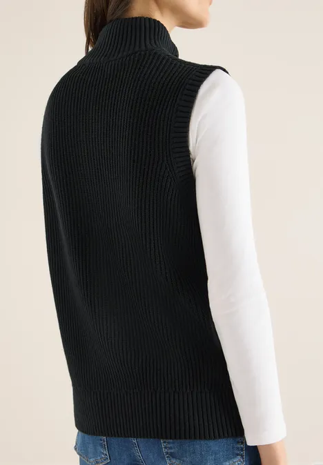 Strukturweste mit Zipper Black