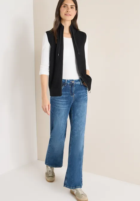 Strukturweste mit Zipper Black