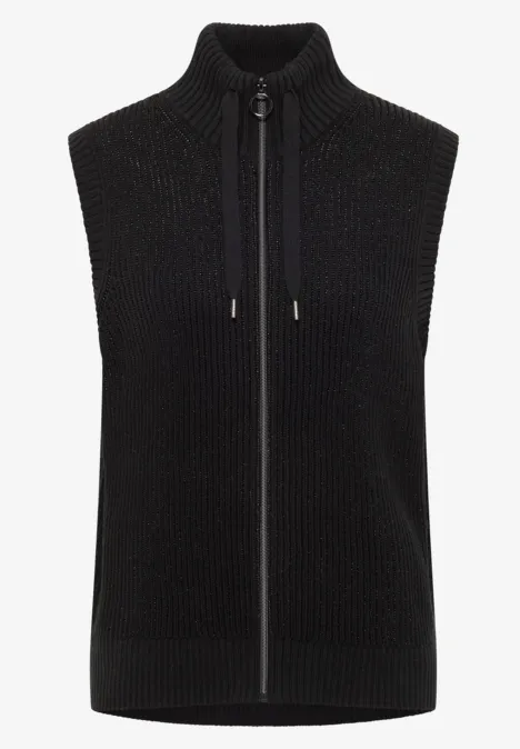 Strukturweste mit Zipper Black