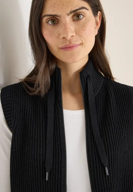 Strukturweste mit Zipper Black