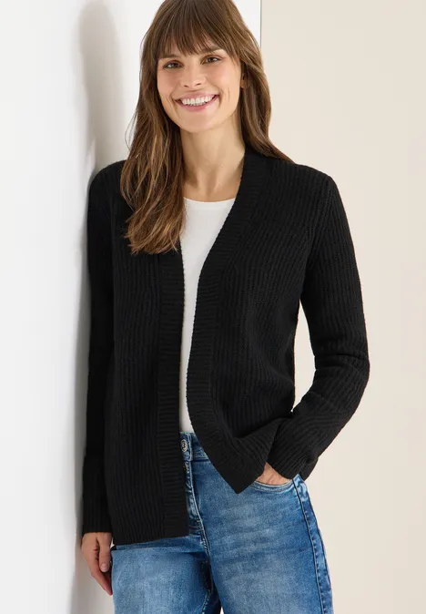 Cardigan mit Struktur Black Cardigan mit Struktur Black